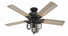 Hunter Fan Starklake 52" Indoor/Outdoor Pull Chain Ceiling Fan with 10.5W LED powerful indoor fans for whole-room cooling