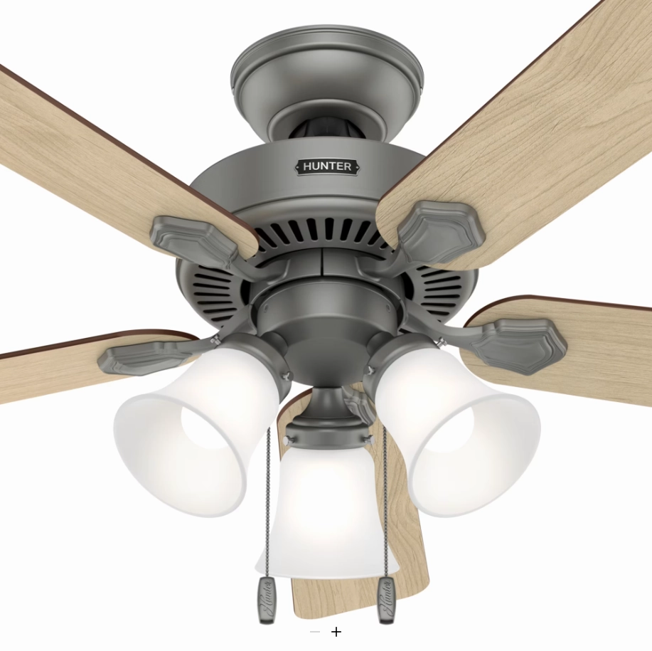Hunter Fan Swanson 44" Indoor Pull Chain Ceiling Fan with 3 lights 20W LED