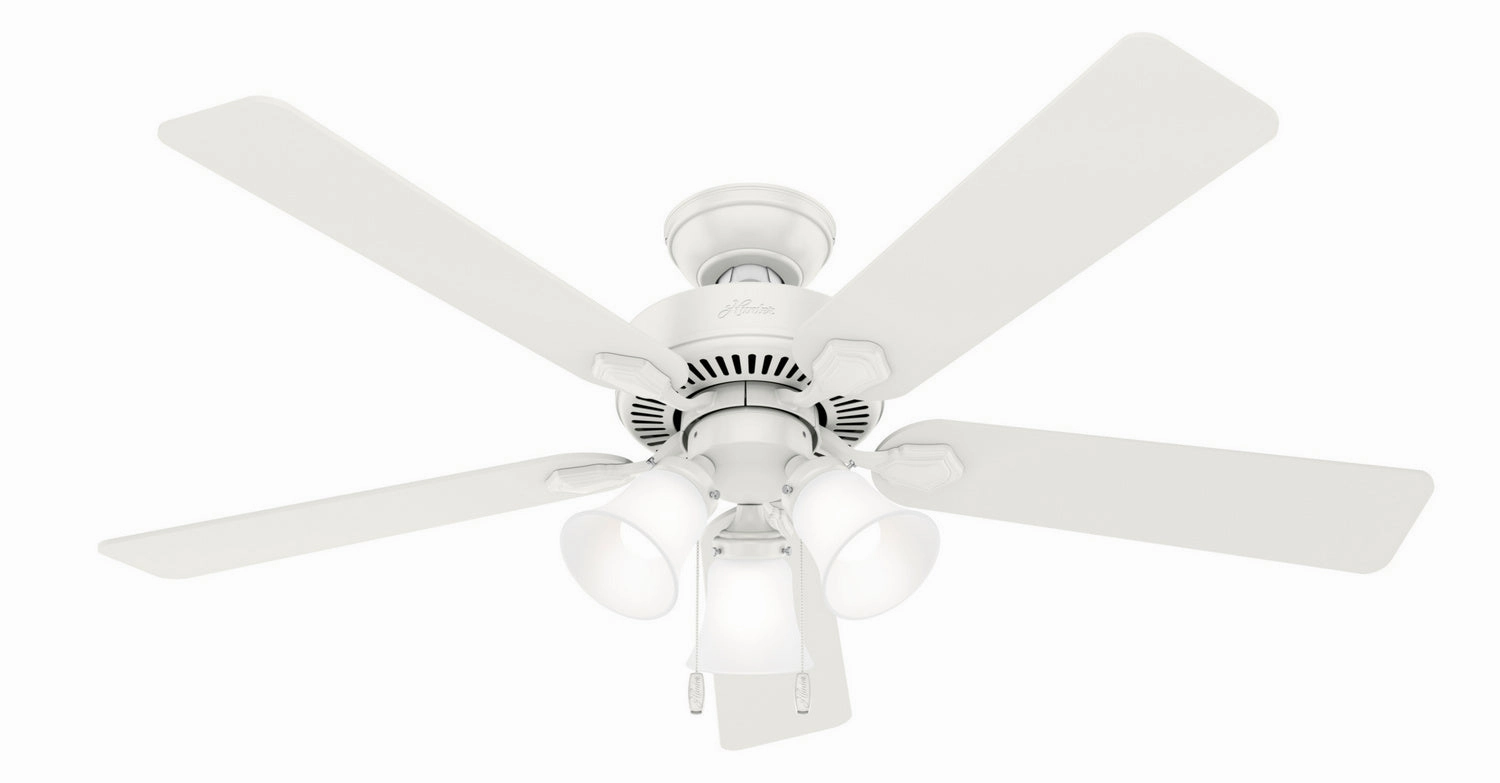 Hunter Fan Swanson 52" Indoor Pull Chain Ceiling Fan with 3 lights 19.5W LED Modern ceiling fan for home cooling