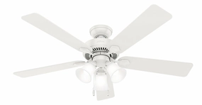 Hunter Fan Swanson 52" Indoor Pull Chain Ceiling Fan with 3 lights 19.5W LED quiet indoor fans for bedrooms and offices