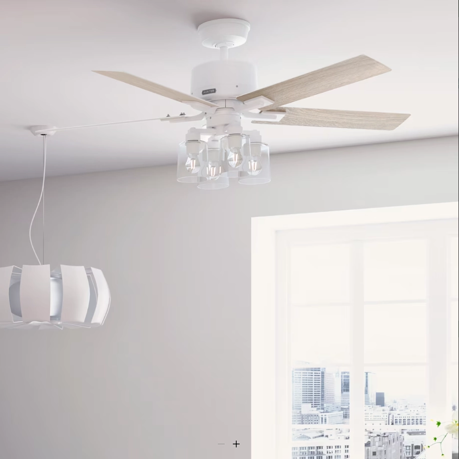 Hunter Fan Techne 52" Smart Indoor Ceiling Fan with 18.8W LED and Remote