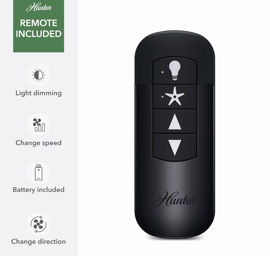 Hunter Fan Techne 52" Smart Indoor Ceiling Fan with 18.8W LED and Remote
