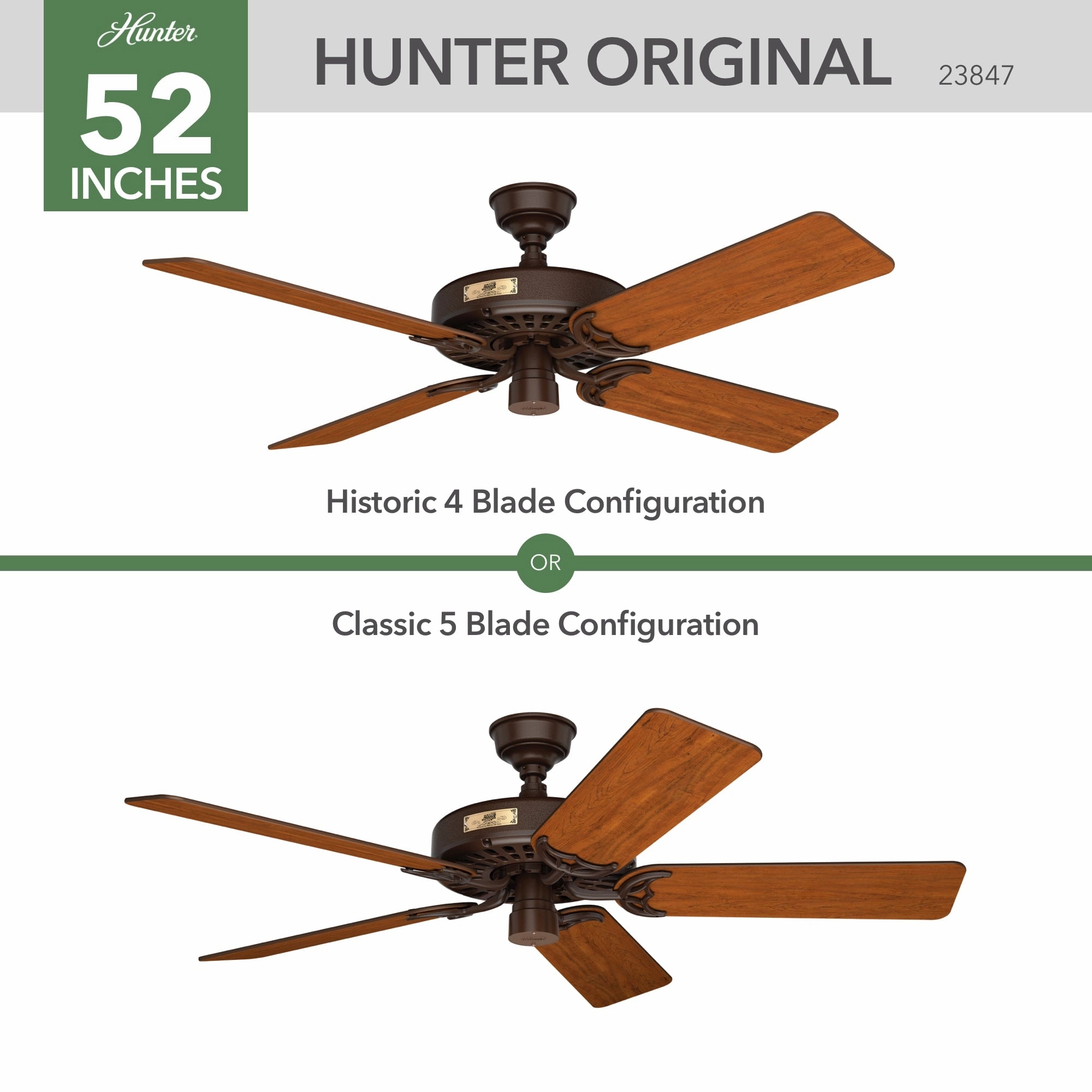 Hunter Original 52"Ceiling Fan Chestnut Brown