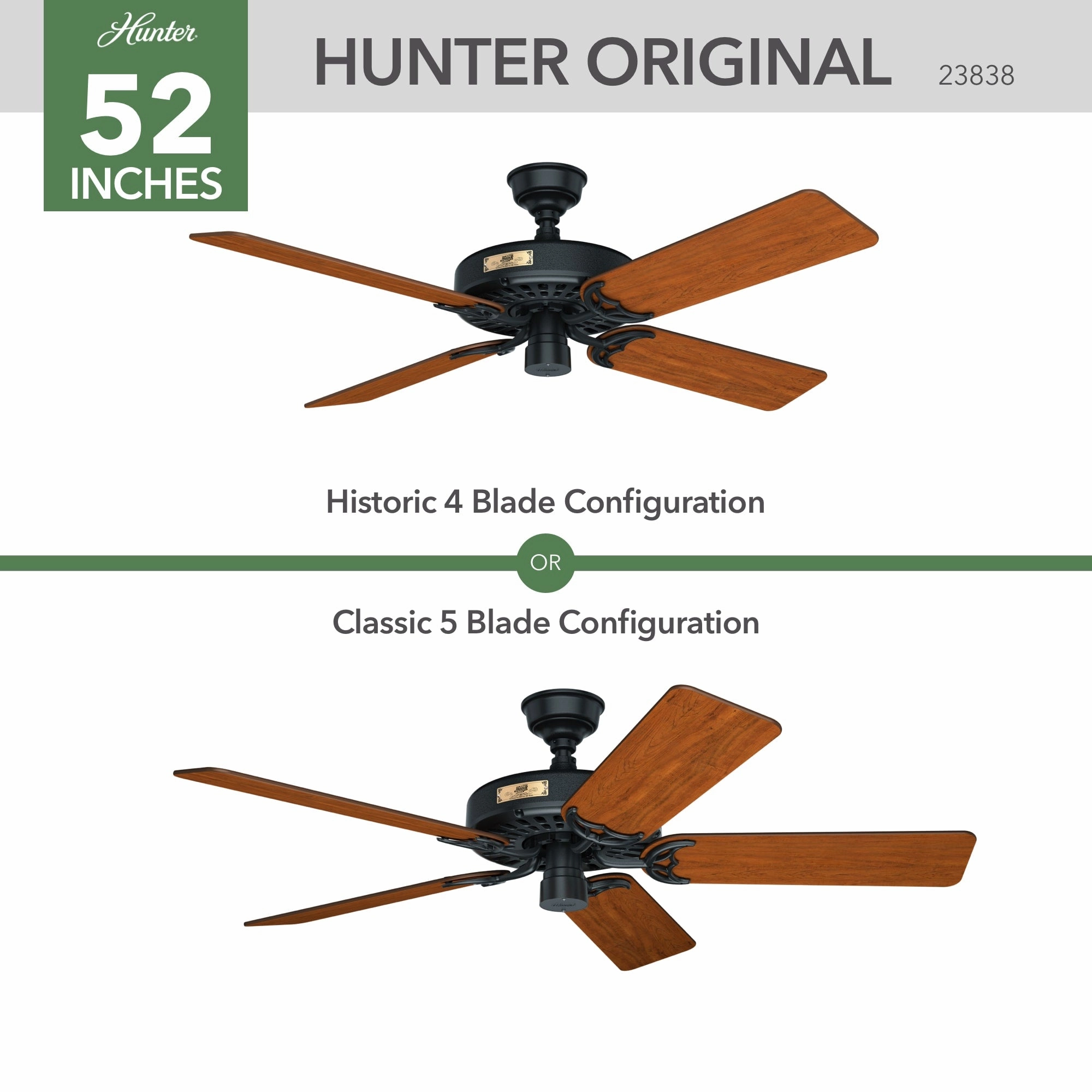 Hunter Original 52"Ceiling Fan Matte Black