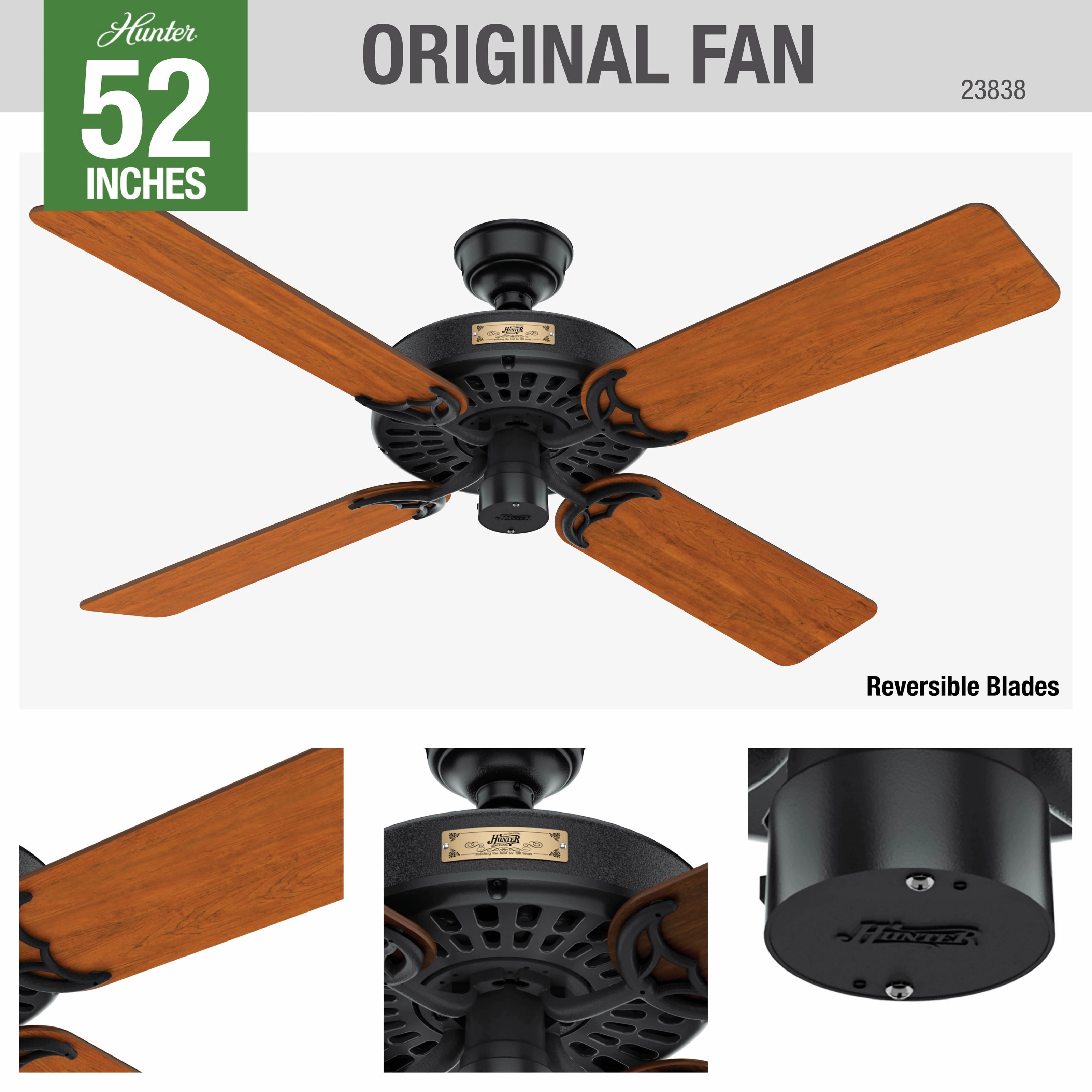 Hunter Original 52"Ceiling Fan Matte Black