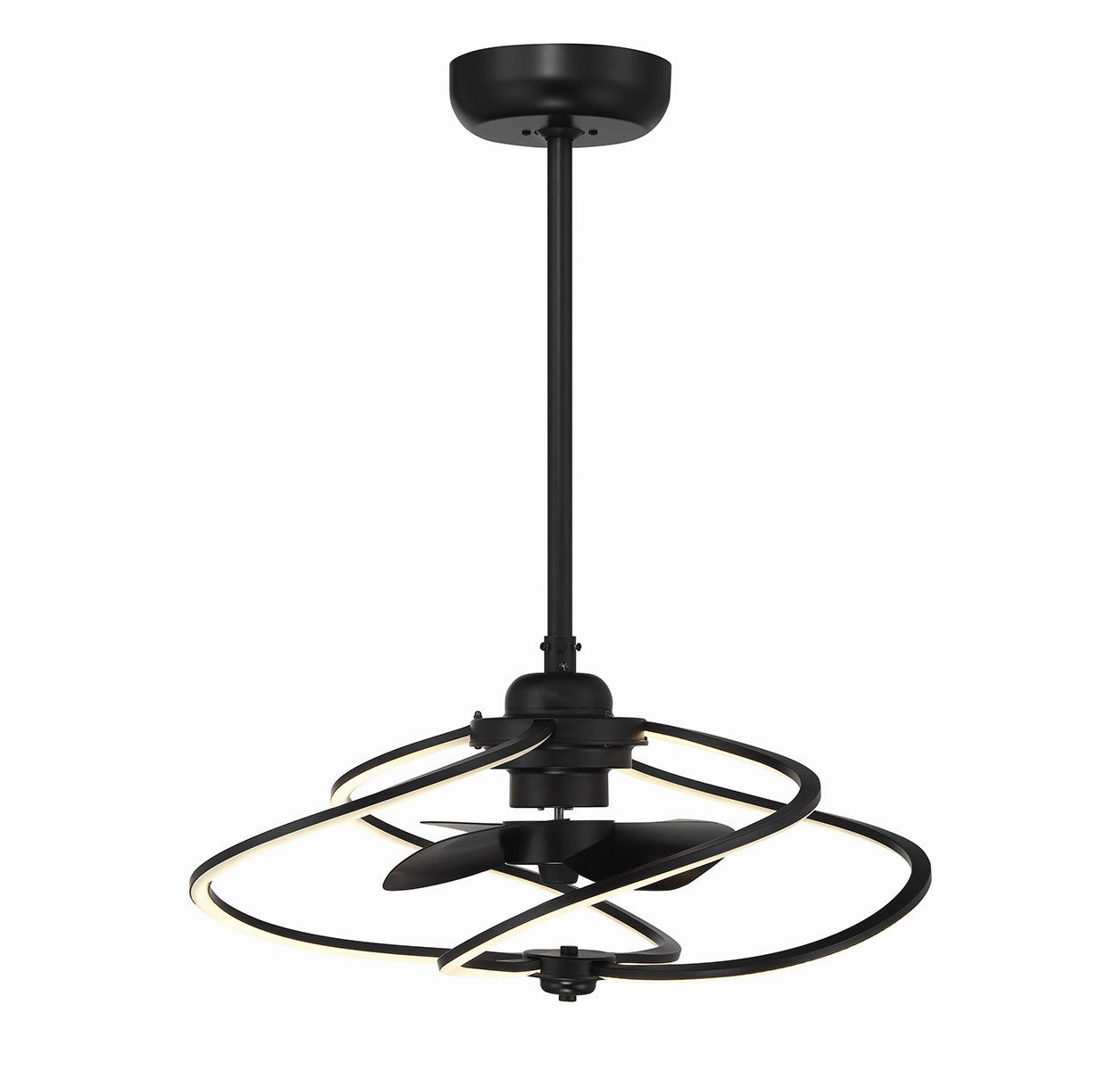 Hydra LED Fan D'Lier Matte Black decorative fandeliers with lights
