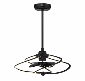Hydra LED Fan D'Lier Matte Black decorative fandeliers with lights