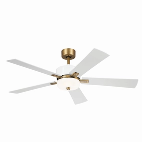 Icon 56"Ceiling Fan Brushed Natural Brass stylish medium fans for contemporary homes