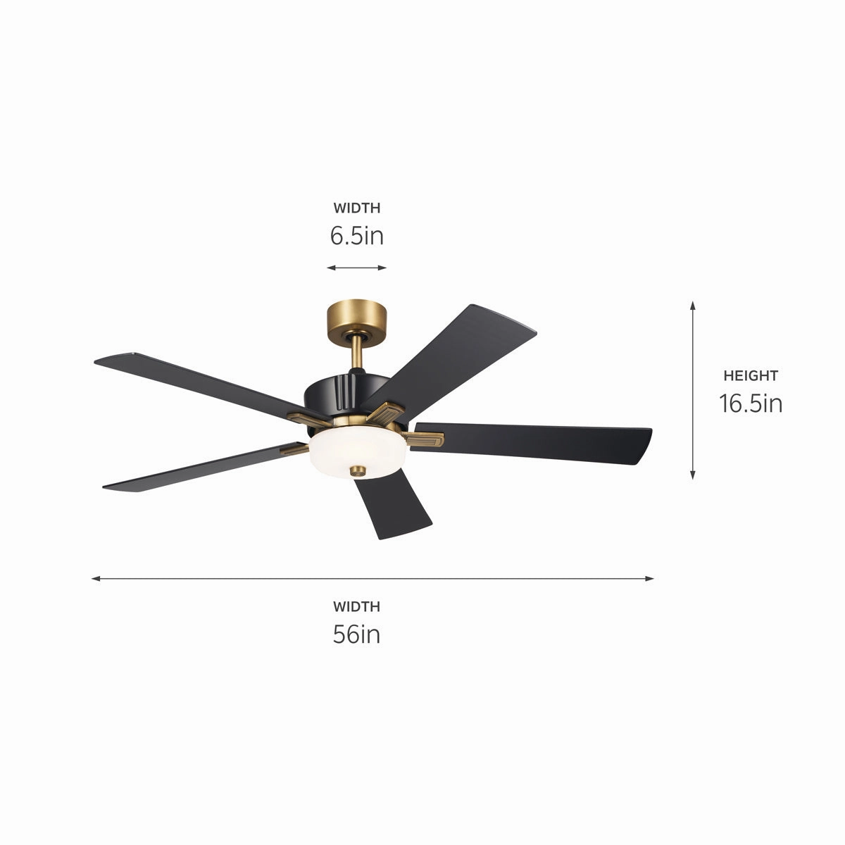 Icon 56"Ceiling Fan Satin Black