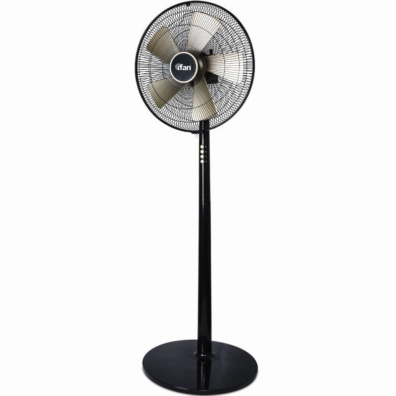 iFan 16" Stand Fan  5 Blades, Turbo Fan, Vortex Airflow, Oscillation, Adjustable Height, Energy-saving, 3-Speed, black, IF401 indoor fans for quiet home environments