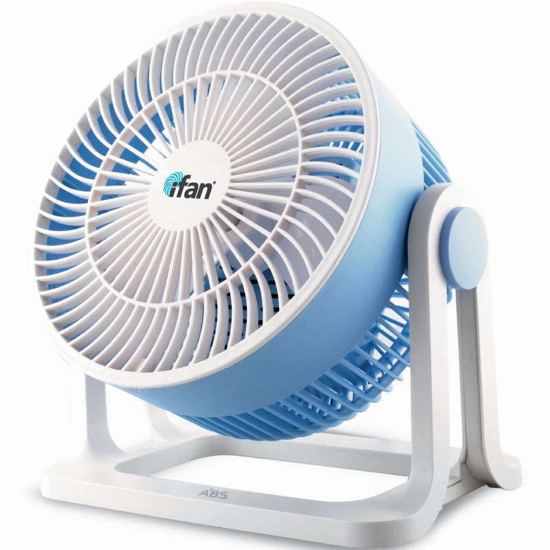 iFAN 8" Air Circulator Fan   Turbo Airflow, 90 Adjustable Tilt, Overheat Protection, Compact & Lightweight, 3-Speed, blue & white, IF7408