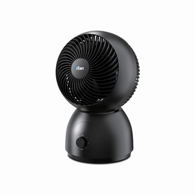 iFan 8" Air Circulator Fan  Concentrated Airflow, Desk Fan, Oscillation, Adjustable Tilt, Portable, Silent, 3-Speed, black, IF7403 indoor fans for quiet home environments