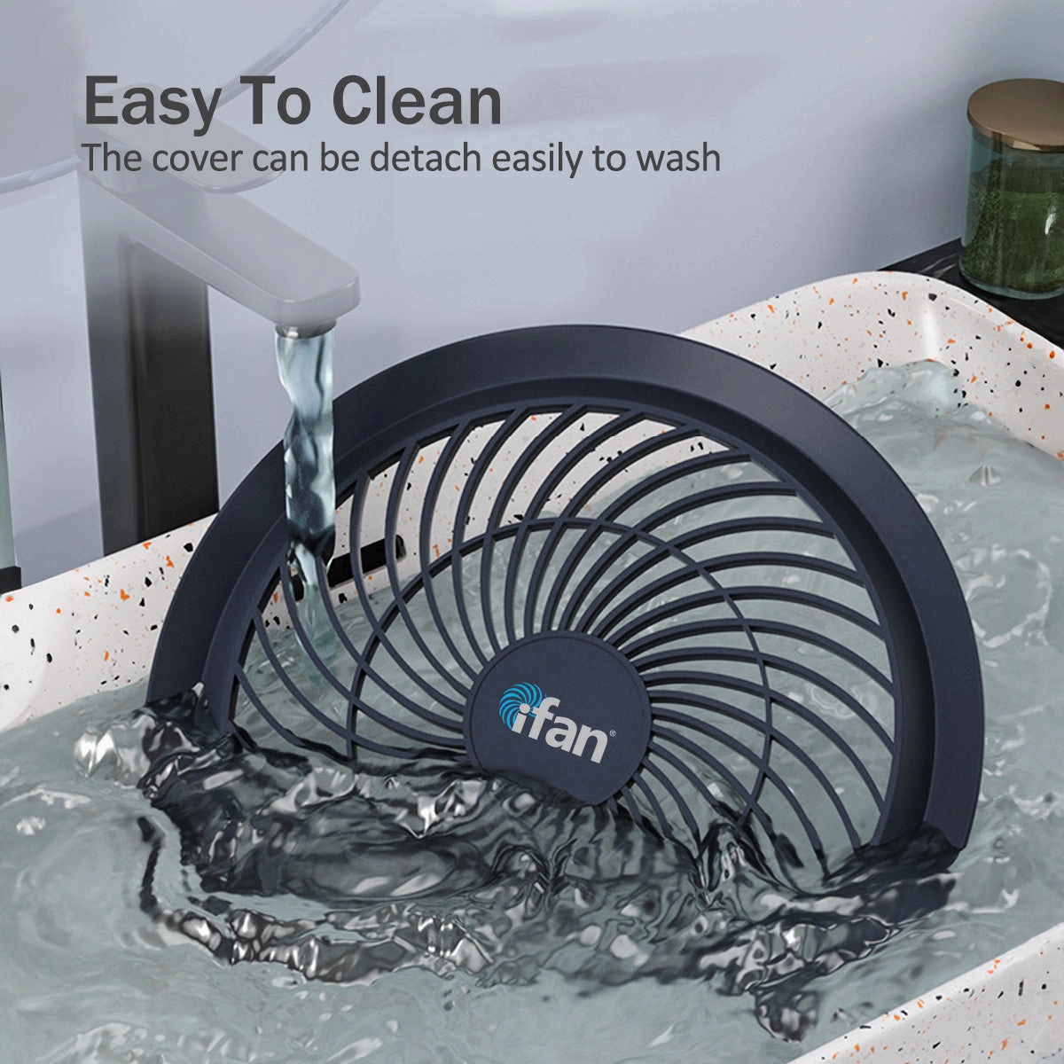 iFan 9" Air Circulator Fan  Concentrated Airflow, Desk Fan, Oscillation, Adjustable Tilt, Portable, Silent, 3-Speed, black, IF7409