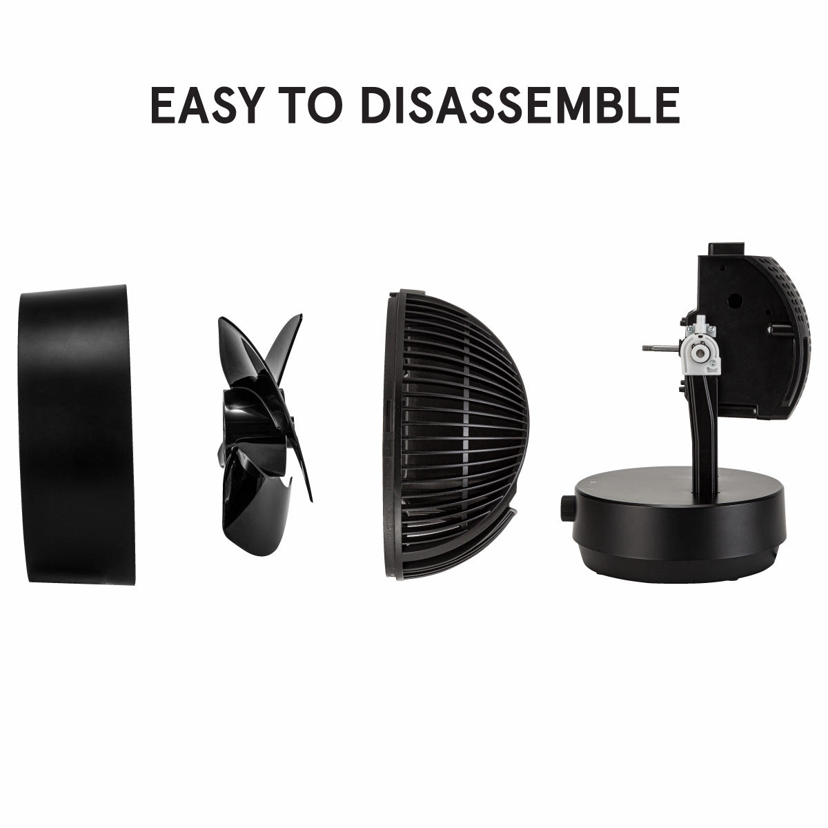 iFan 9" Air Circulator Fan  Concentrated Airflow, Desk Fan, Oscillation, Adjustable Tilt, Portable, Silent, 3-Speed, black, IF7409