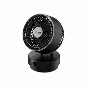 iFan 9" Air Circulator Fan  Concentrated Airflow, Desk Fan, Oscillation, Adjustable Tilt, Portable, Silent, 3-Speed, black, IF7409 indoor fans for quiet home environments