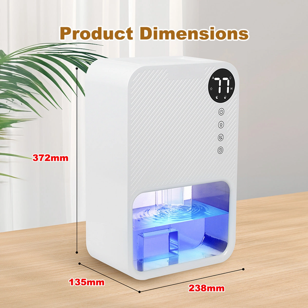 iFan Electric Dehumidifier 3.8L Mini Dehumidifier Thirsty Hippo Timer Setting 1-24h Low Noise Water Full Auto OFF (IF3253)