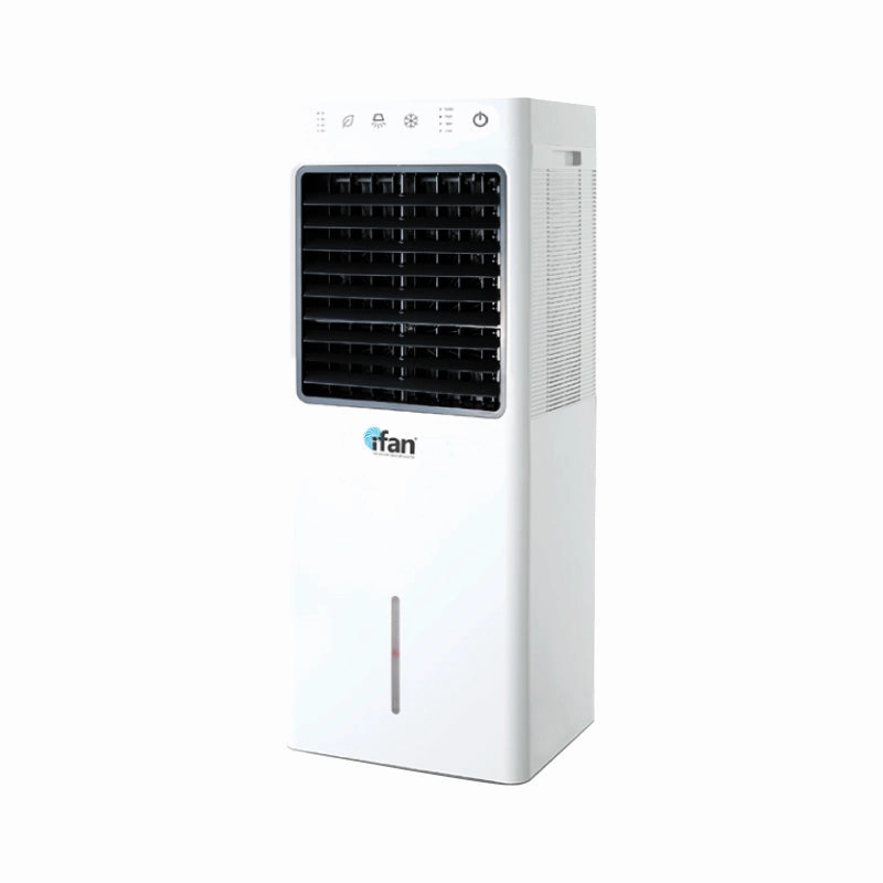 iFan Evaporative Air Cooler  11L Water Tank, Remote Control, Turbo, Oscillation, Dust Filters, Air Purifier, Ionizer, 4-Speed, white, IF7880 indoor fans for quiet home environments