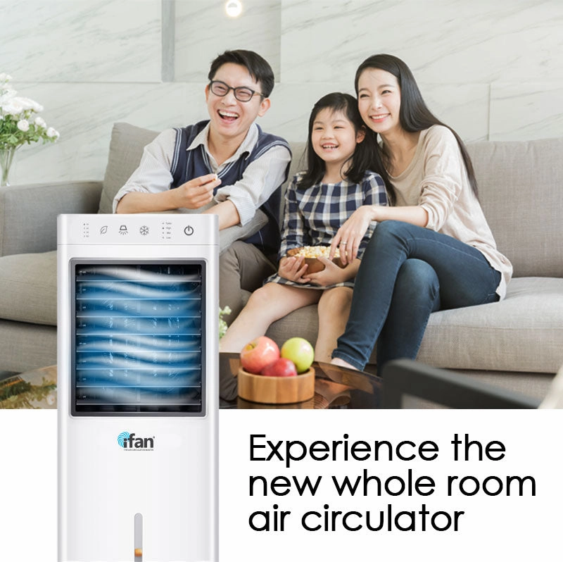 iFan Evaporative Air Cooler  11L Water Tank, Remote Control, Turbo, Oscillation, Dust Filters, Air Purifier, Ionizer, 4-Speed, white, IF7880