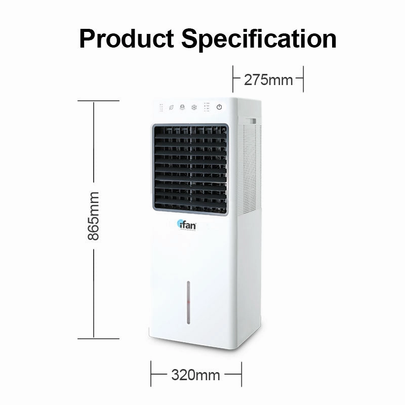 iFan Evaporative Air Cooler  11L Water Tank, Remote Control, Turbo, Oscillation, Dust Filters, Air Purifier, Ionizer, 4-Speed, white, IF7880
