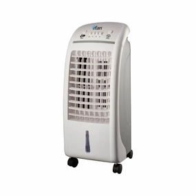 iFan Evaporative Air Cooler  6L Water Tank, Vortex Airflow, Oscillation, Dust Filter, Quiet & Effective Cooling, 3-Speed, white, IF7310 indoor fans for quiet home environments