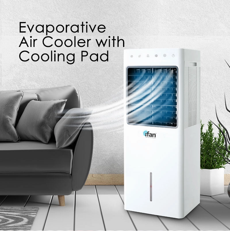 iFan Evaporative Air Cooler  9.3L Water Tank, Remote Control, Oscillation, Dust Filter, Ionizer, Mosquito Repellent, 3-Speed, white, IF7850