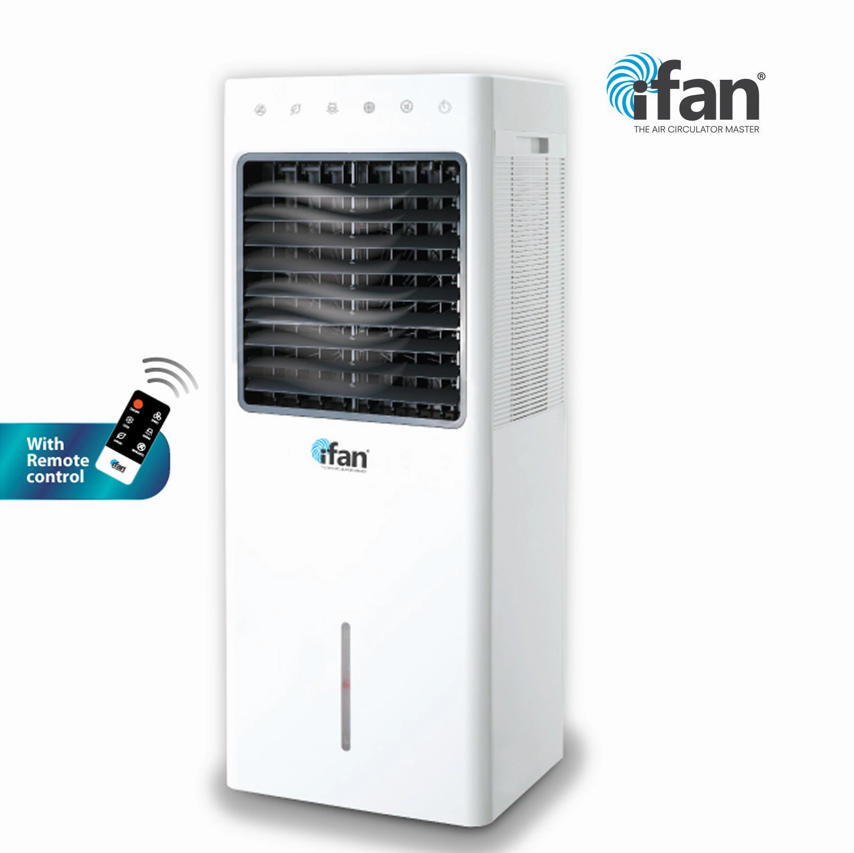 iFan Evaporative Air Cooler  9.3L Water Tank, Remote Control, Oscillation, Dust Filter, Ionizer, Mosquito Repellent, 3-Speed, white, IF7850