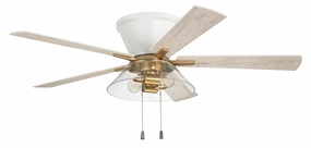 Insight 52"Ceiling Fan White/Satin Brass energy-efficient medium fans with remote