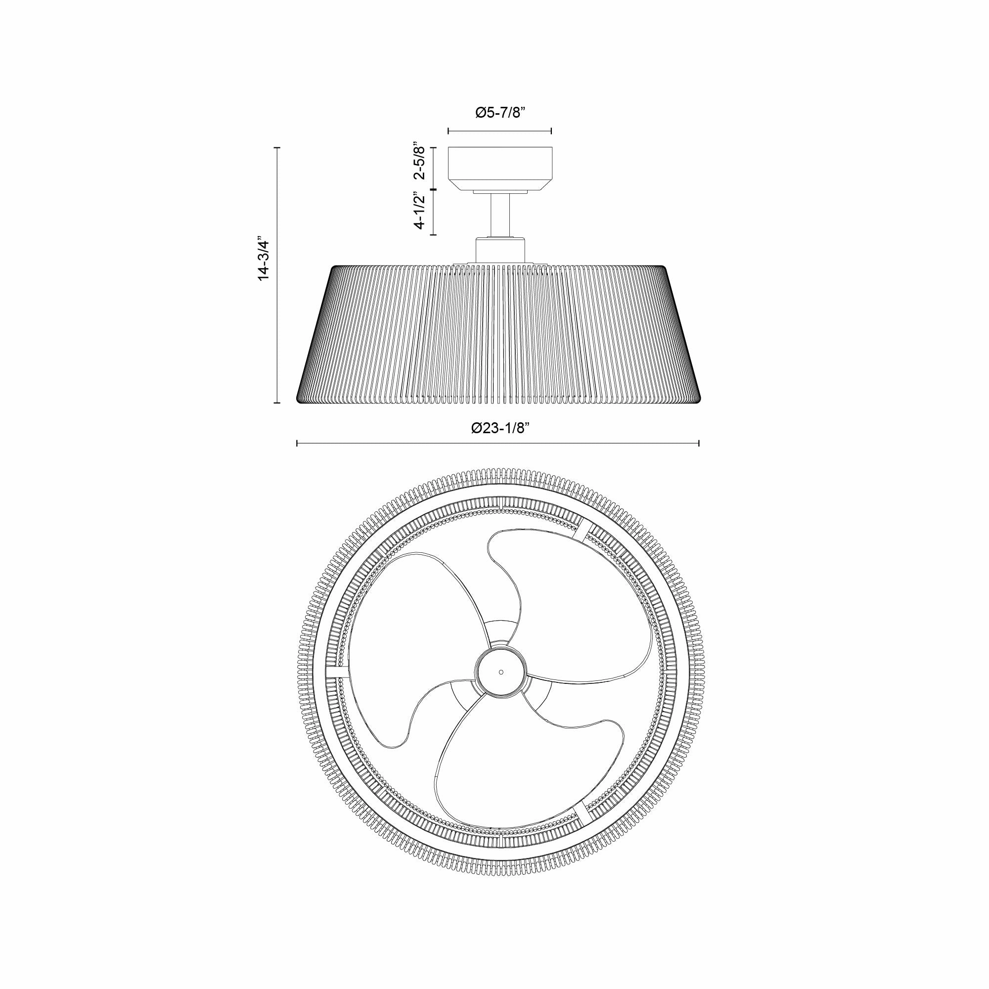 Isla 24"Ceiling Fan Matte Black/Braided Rope