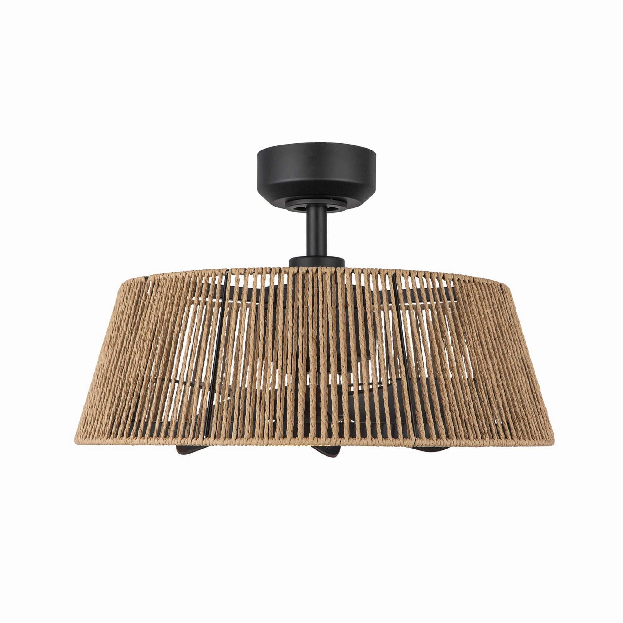 Isla 24"Ceiling Fan Matte Black/Braided Rope