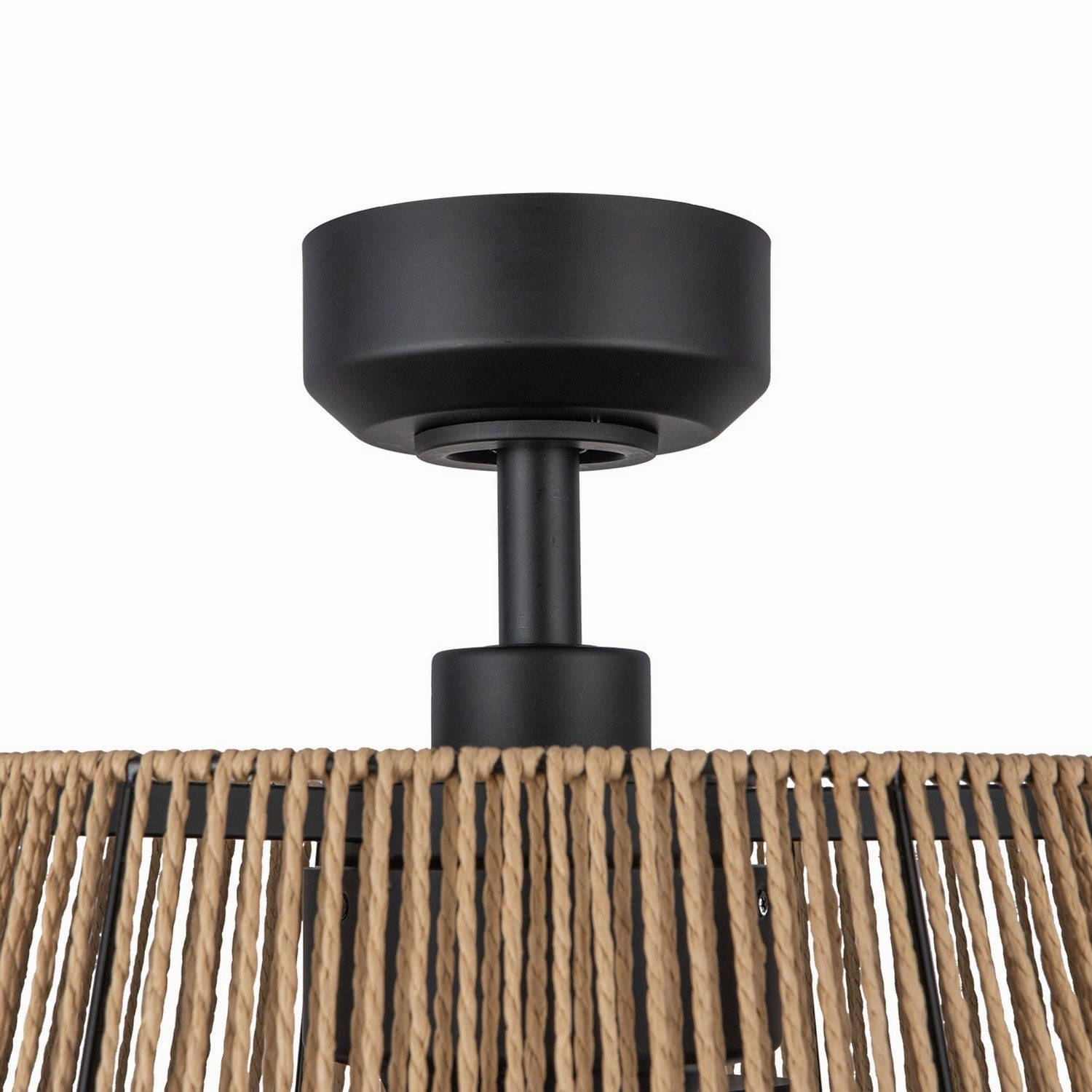 Isla 24"Ceiling Fan Matte Black/Braided Rope