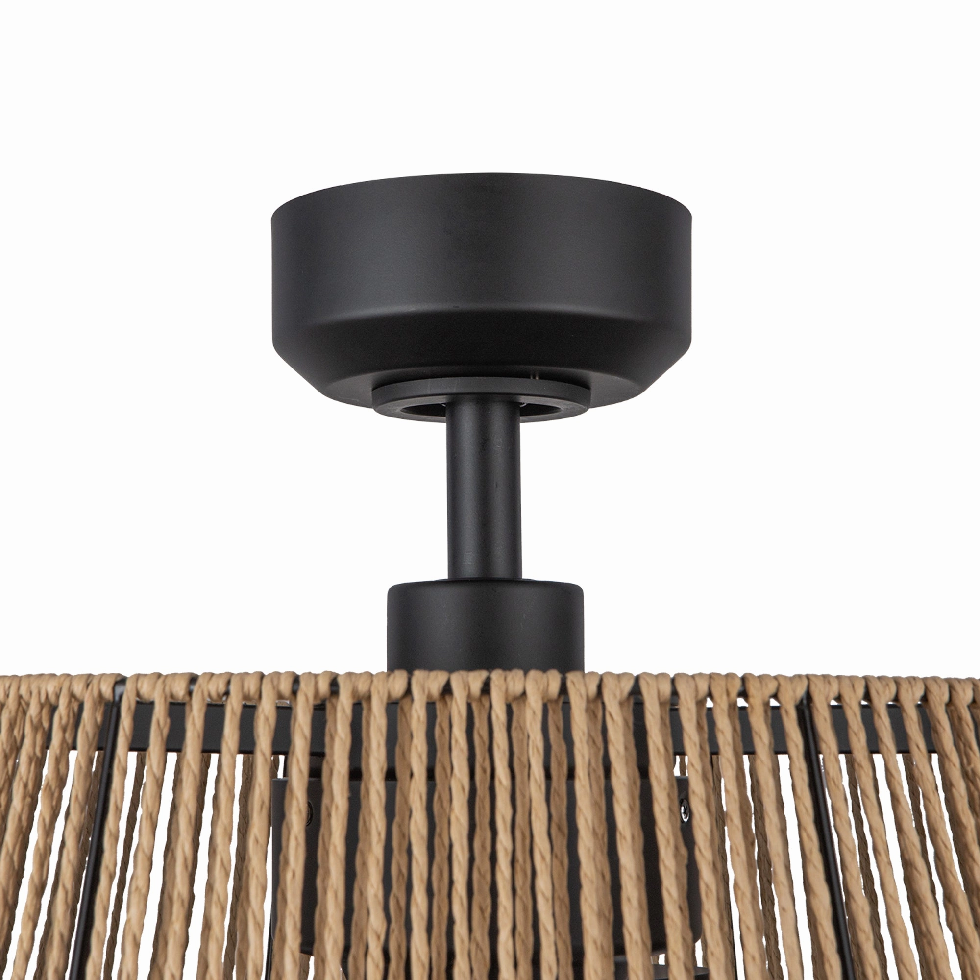 Isla 24"Ceiling Fan Matte Black/Braided Rope