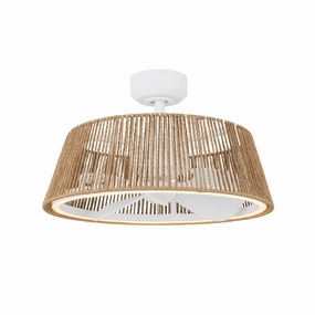 Isla 24"Ceiling Fan White/Braided Rope decorative fandeliers with lights
