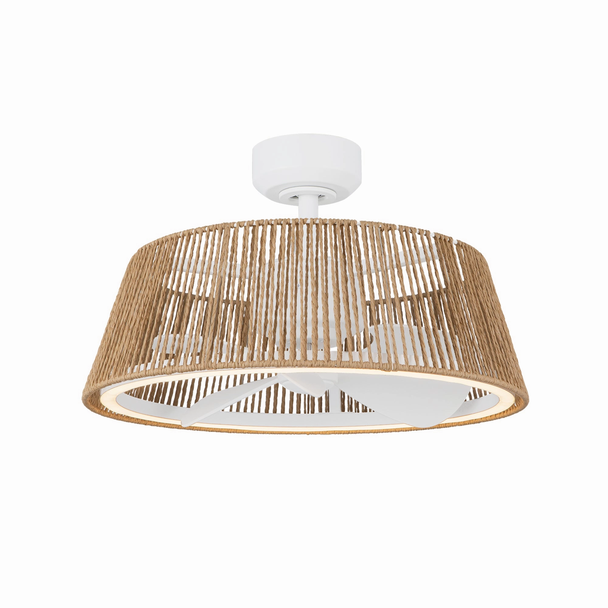Isla 24"Ceiling Fan White/Braided Rope