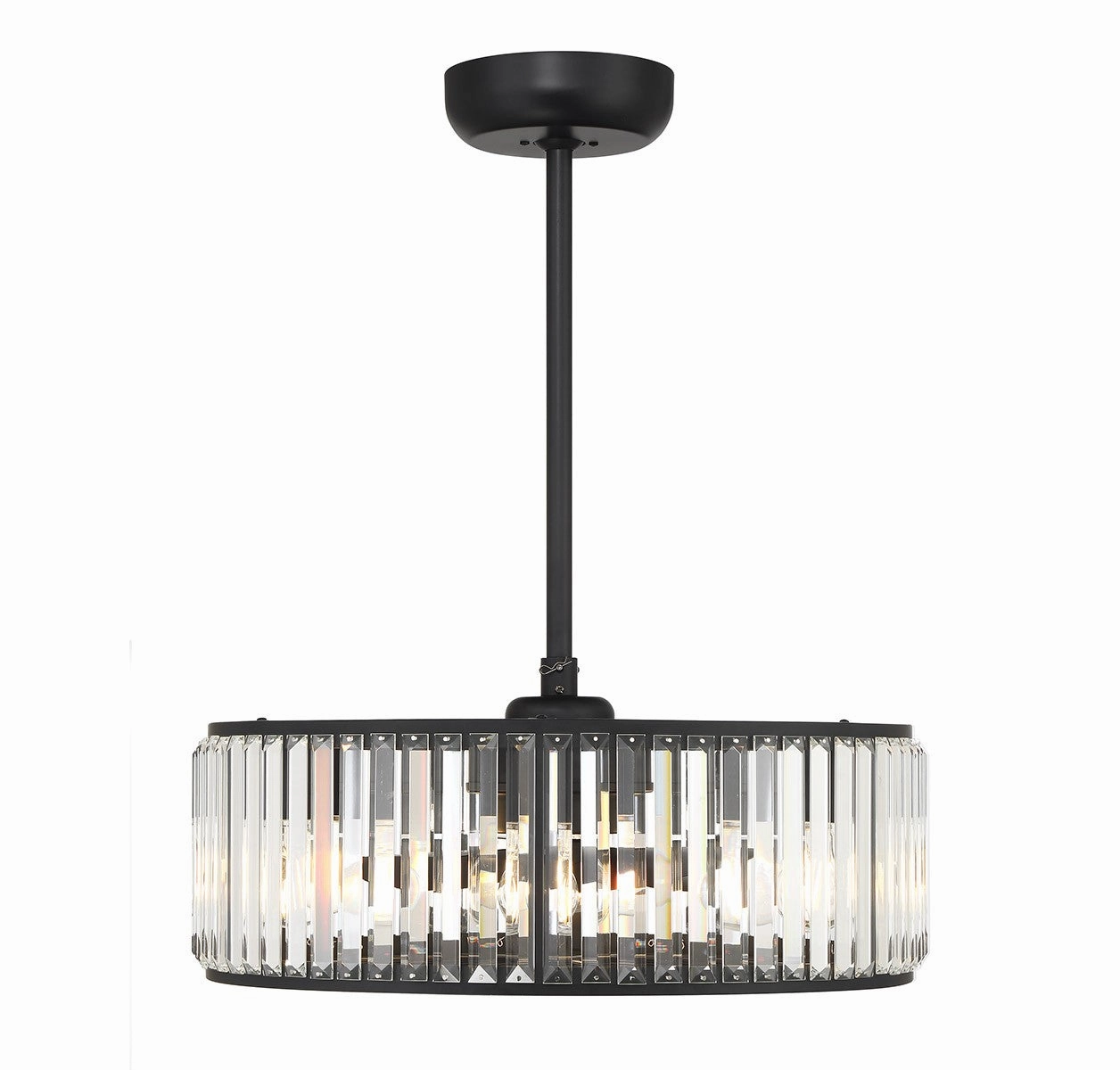 Janus Six Light Fan D'Lier Matte Black decorative fandeliers with lights