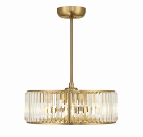 Janus Six Light Fan D'Lier Warm Brass decorative fandeliers with lights