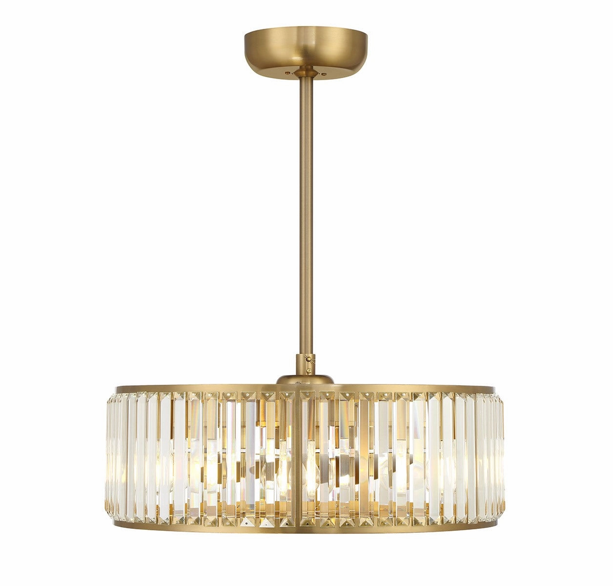 Janus Six Light Fan D'Lier Warm Brass decorative fandeliers with lights