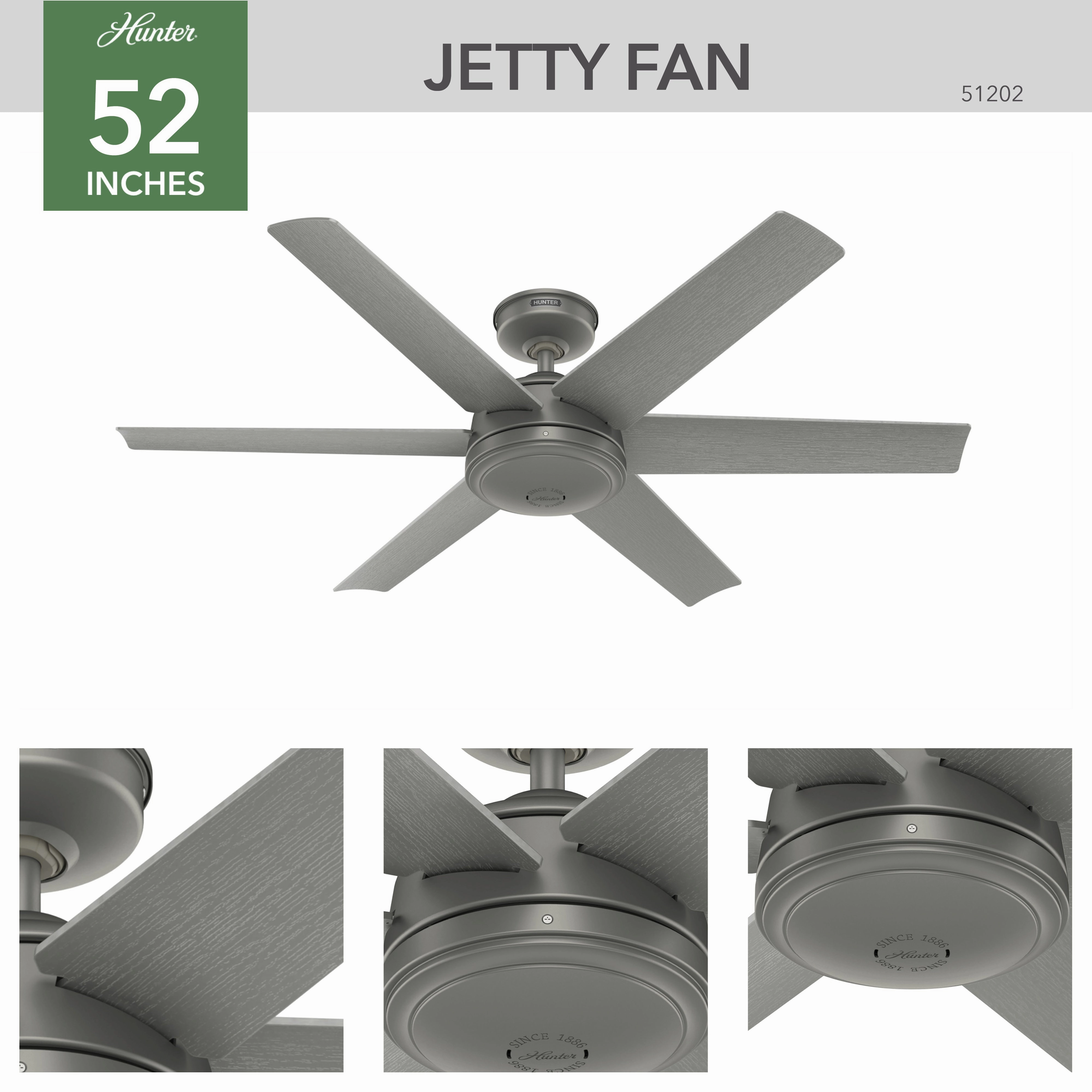 Jetty 52"Ceiling Fan Matte Silver