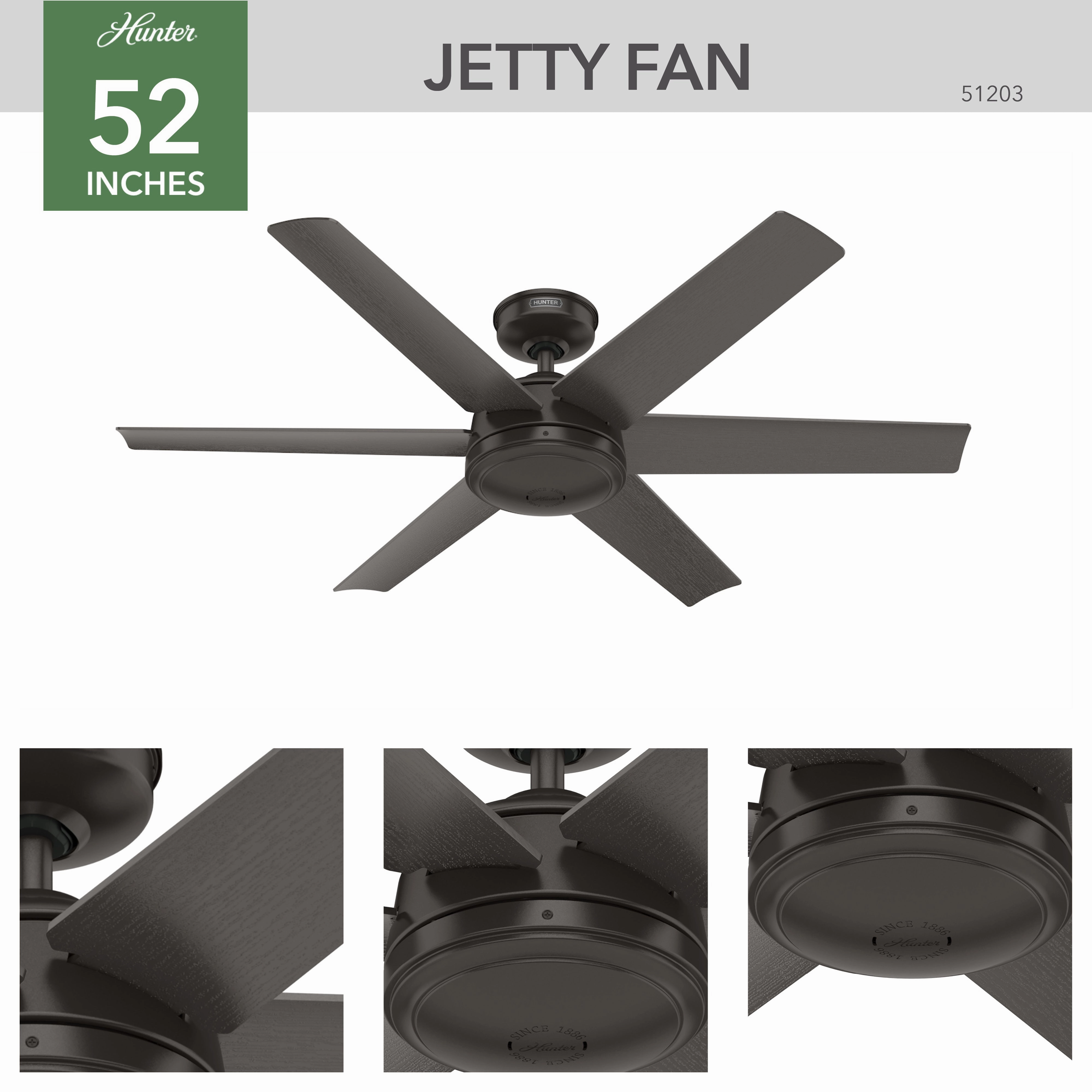 Jetty 52"Ceiling Fan Noble Bronze