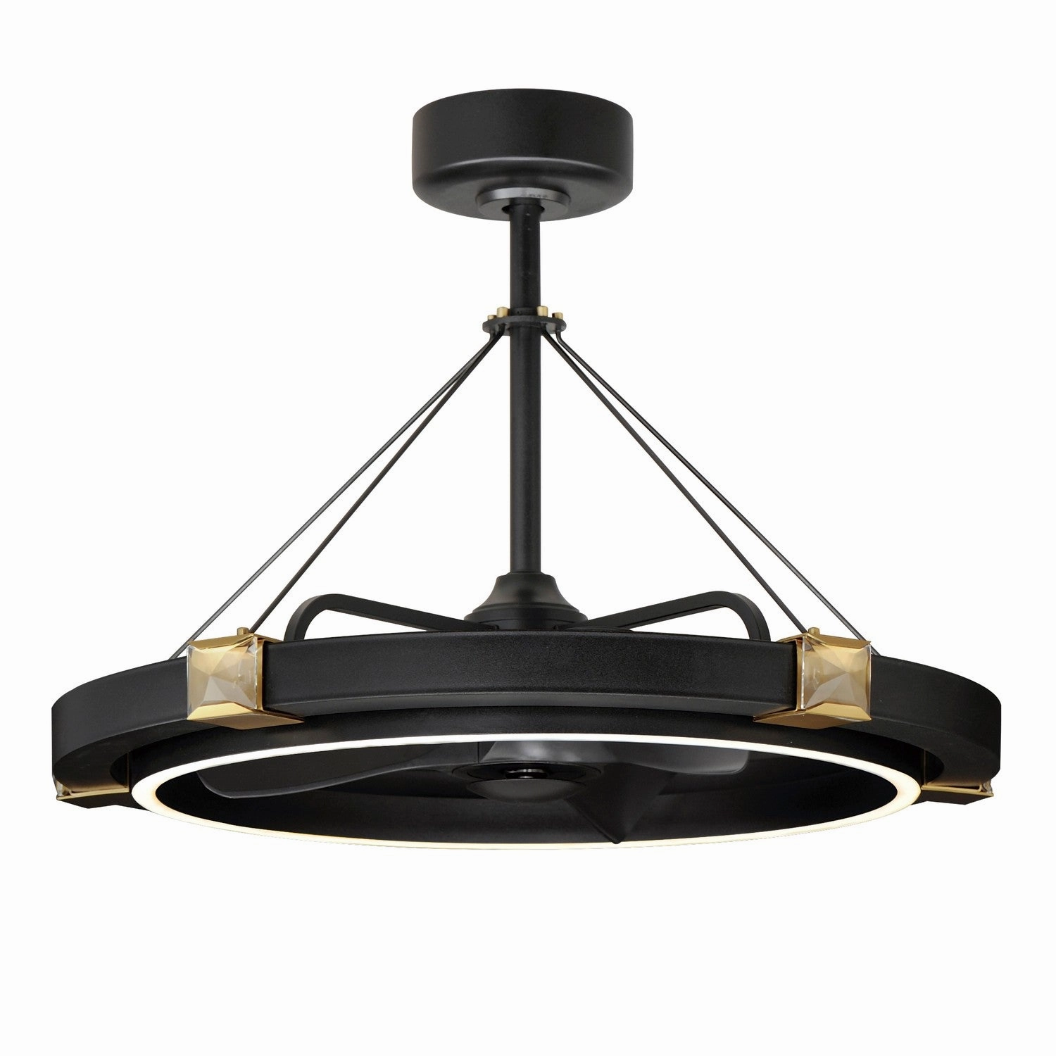 Jewel LED Fandelight Black / Gold decorative fandeliers with lights
