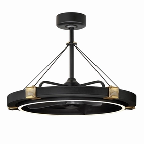 Jewel LED Fandelight Black / Gold decorative fandeliers with lights