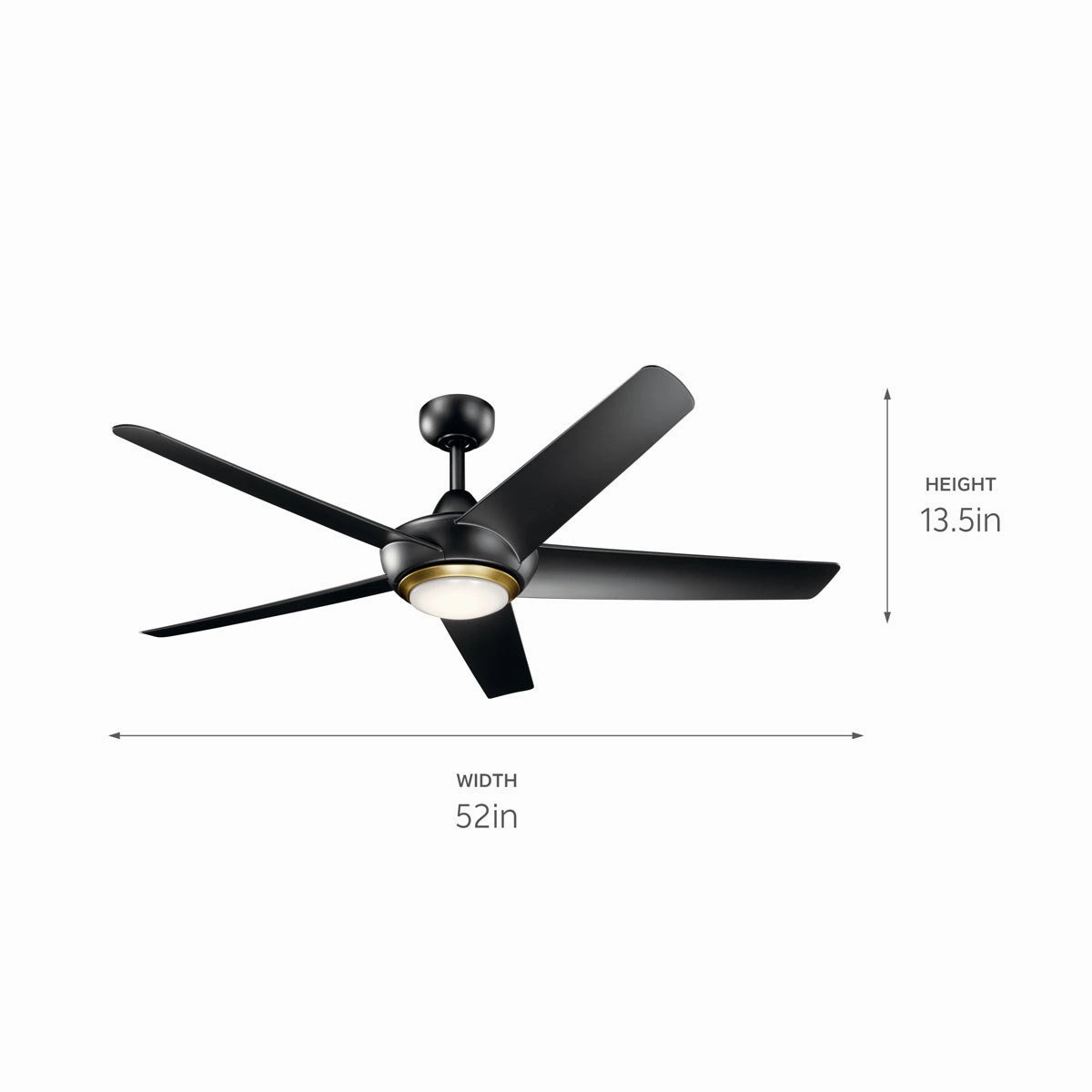 Kapono 52"Ceiling Fan Satin Black