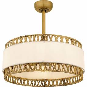 Kate Four Light Fan Light Brushed Gold decorative fandeliers with lights