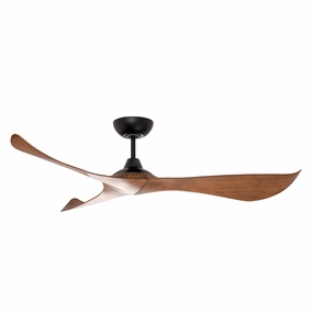 Keanu 56" Ceiling Fan Black / Walnut quiet medium fans for living room use