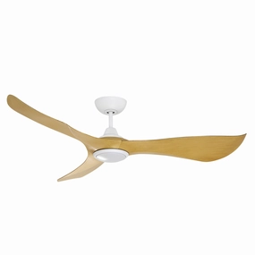 Keanu 56"Ceiling Fan Matte White / Teak portable medium fans with handle design