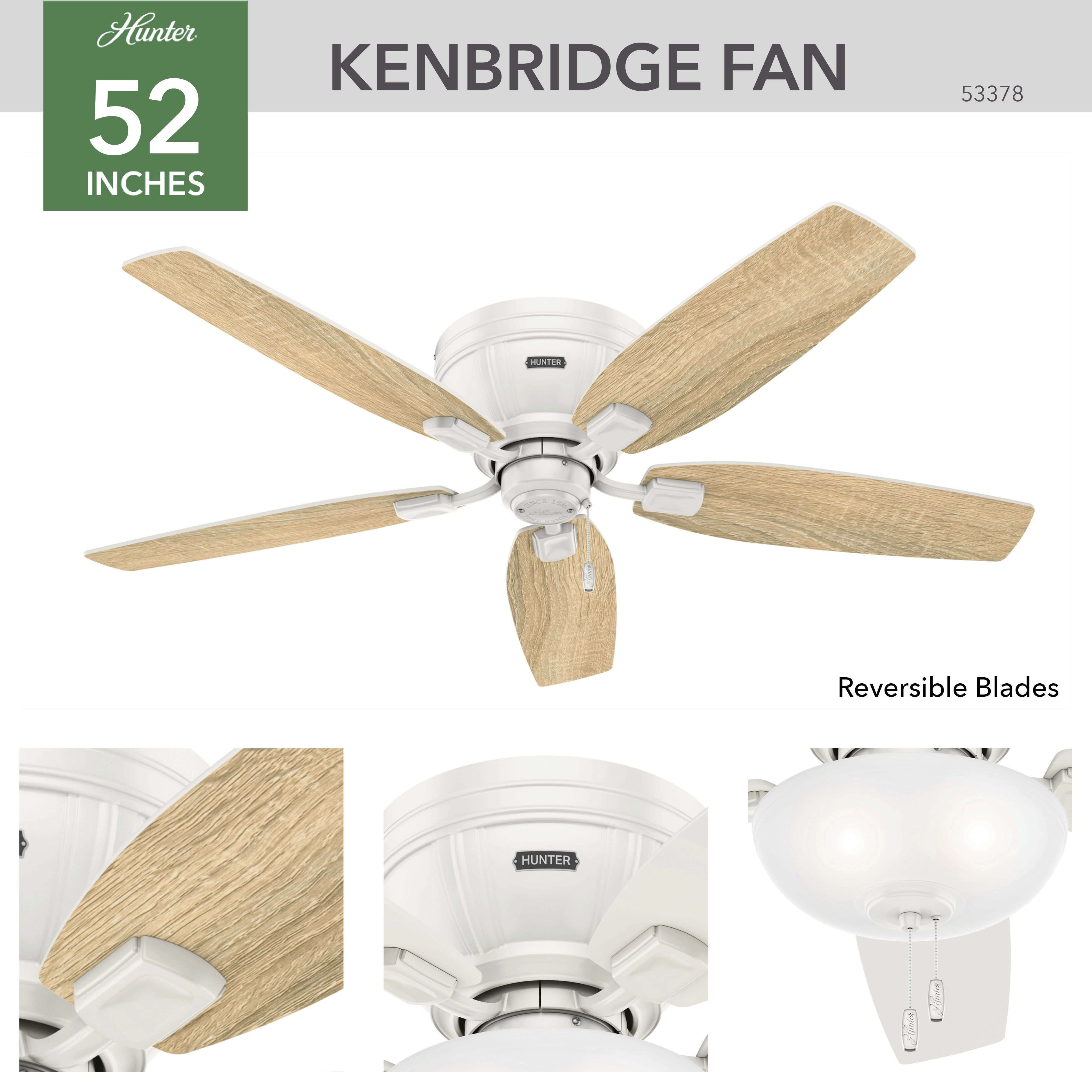 Kenbridge 52"Ceiling Fan Fresh White