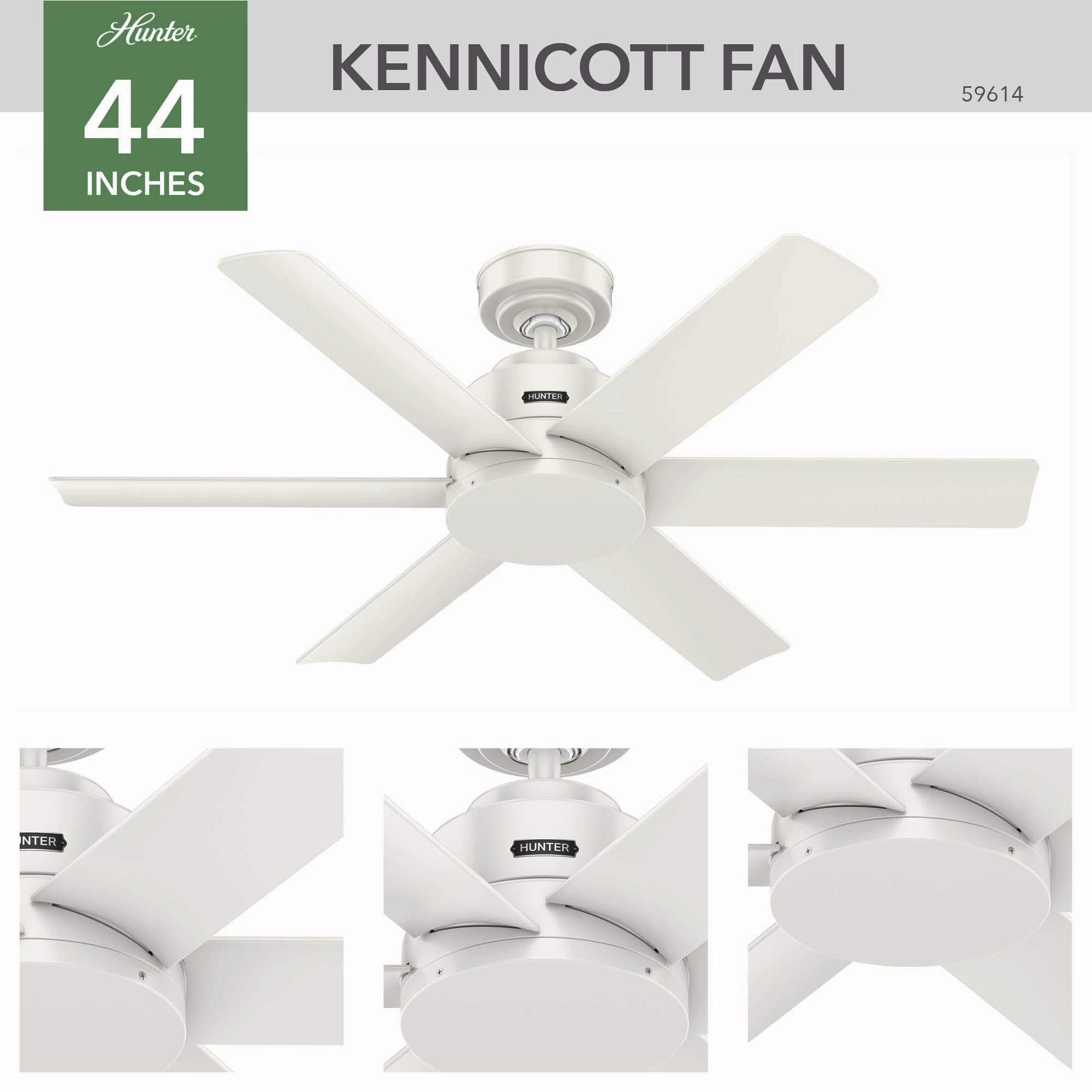 Kennicott 44"Ceiling Fan Fresh White