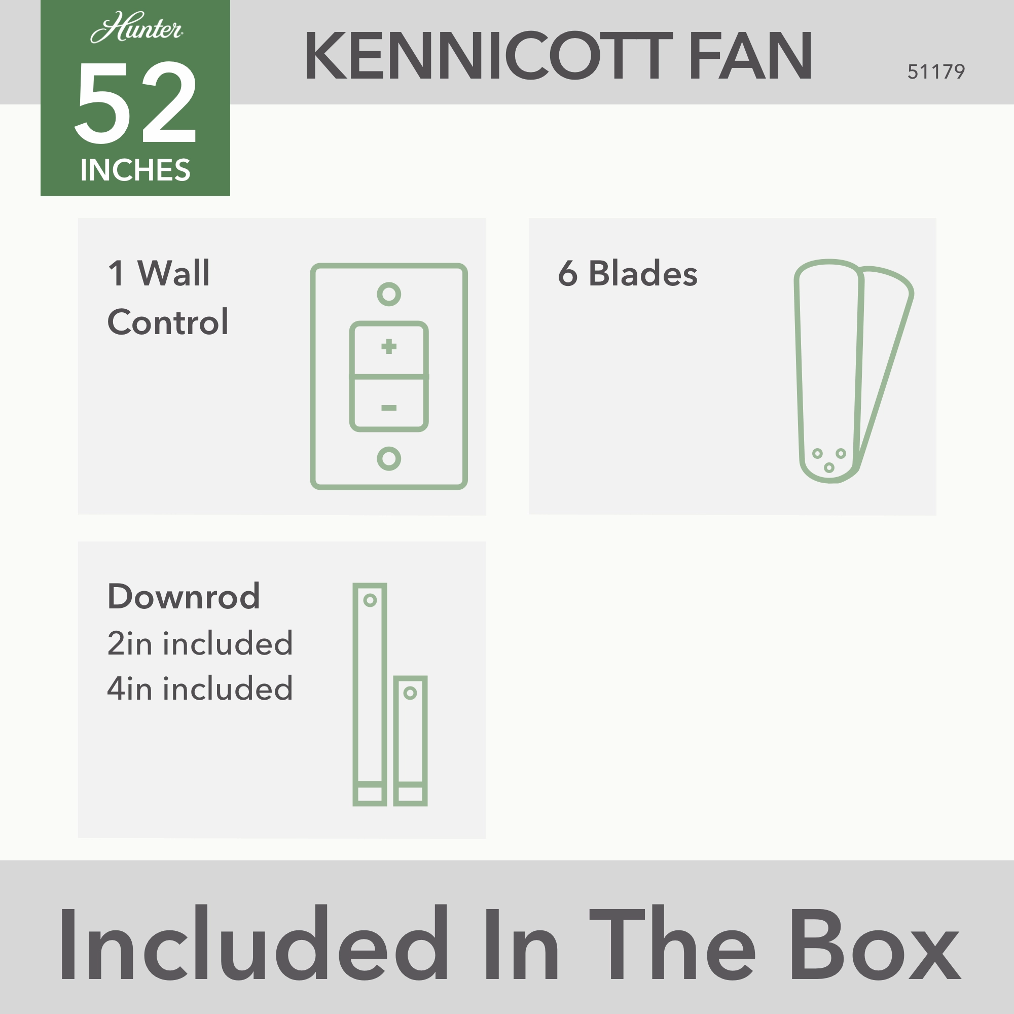 Kennicott 52"Ceiling Fan Matte Silver