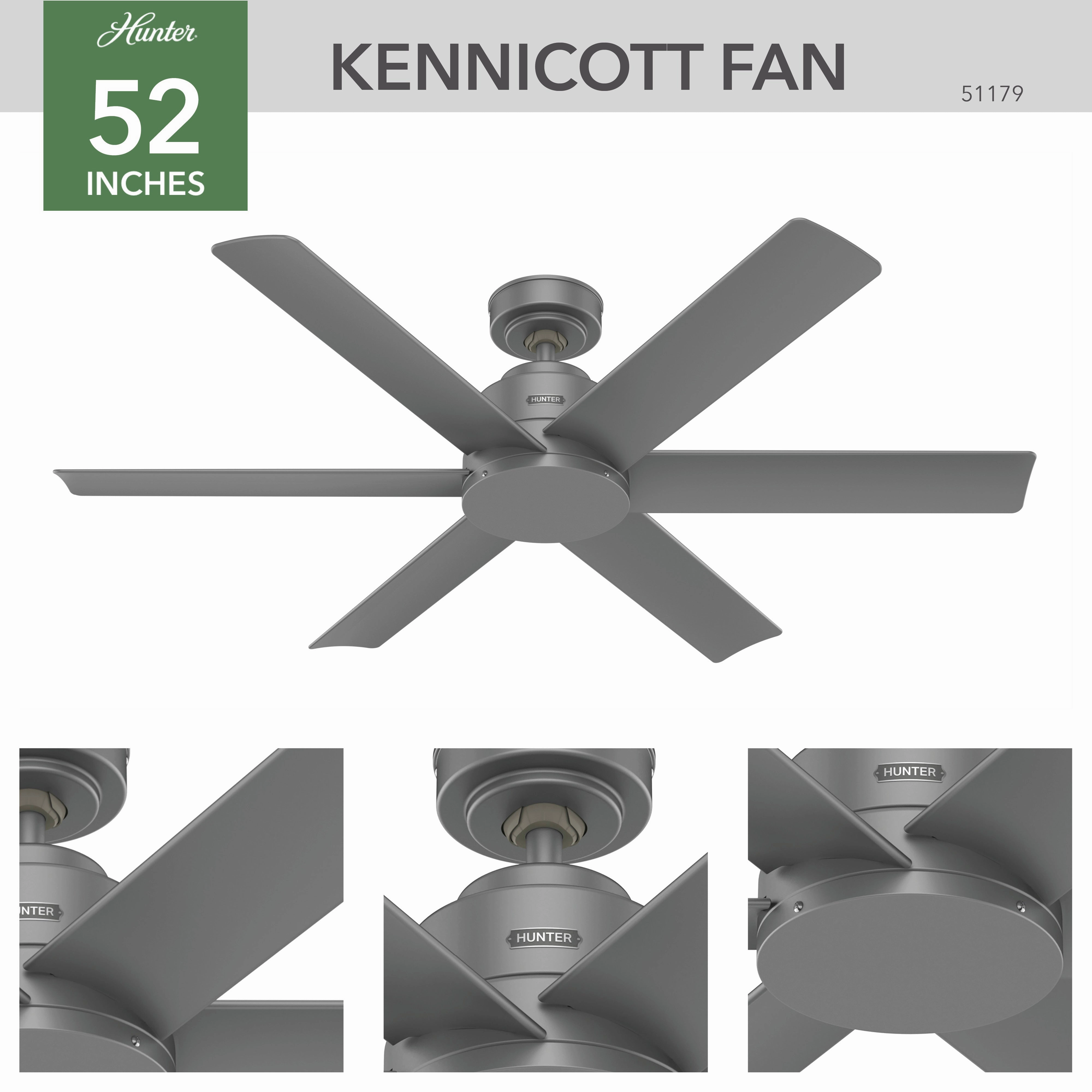 Kennicott 52"Ceiling Fan Matte Silver
