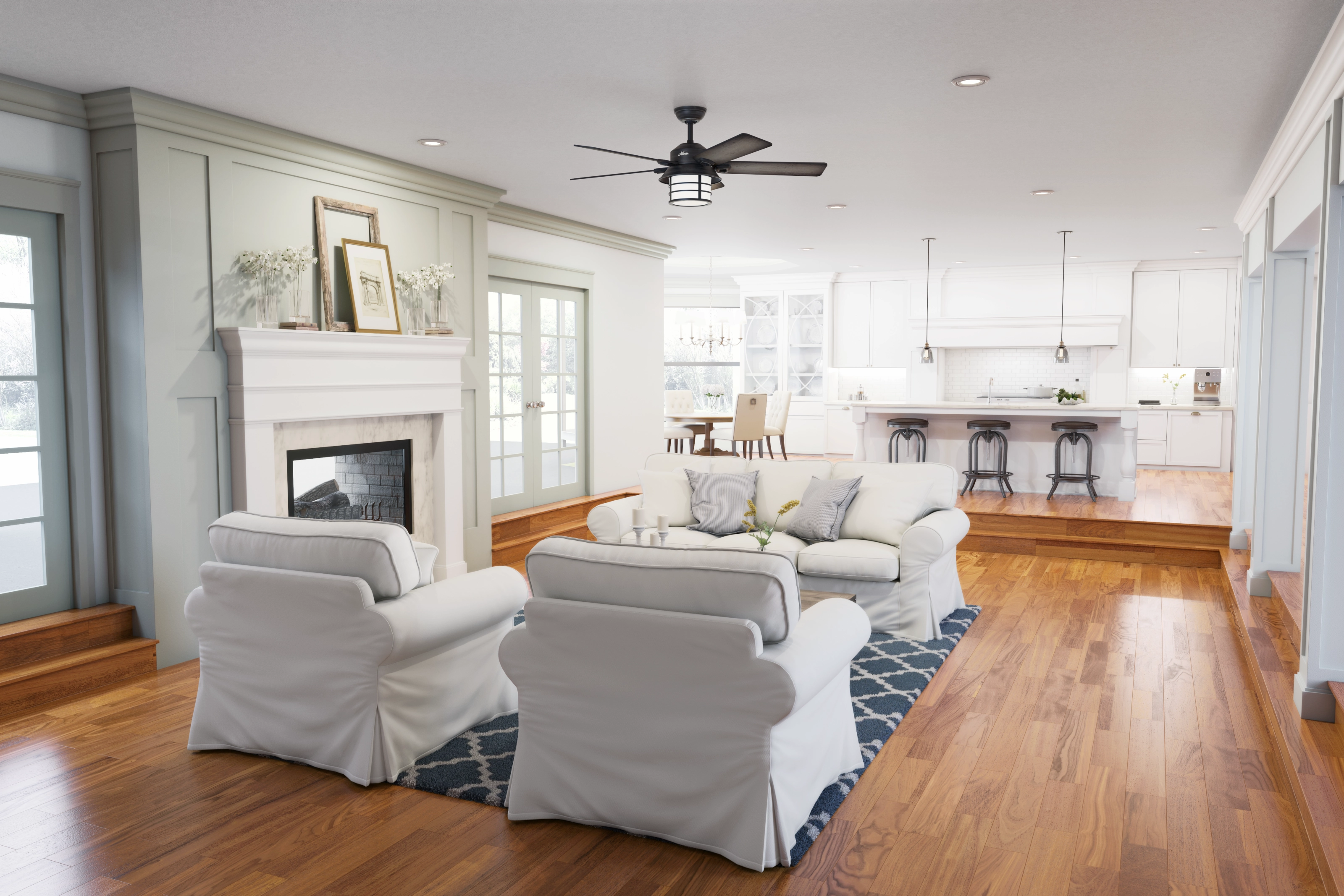 Key Biscayne 54"Ceiling Fan Weathered Zinc