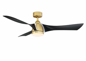 Klear 56"Ceiling Fan Brushed Satin Brass medium electric fans for multi-room use
